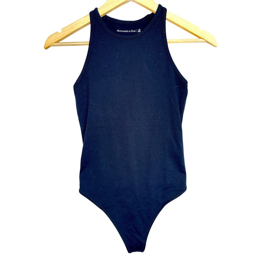 Abercrombie & Fitch Black Sleeveless Racerback Shapewear Tank Bodysuit Womens XS